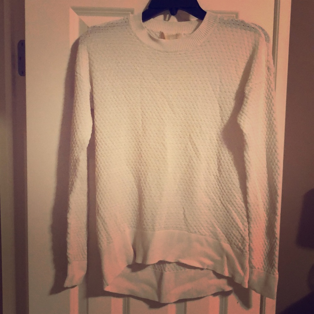 MK White Crocheted Sweater